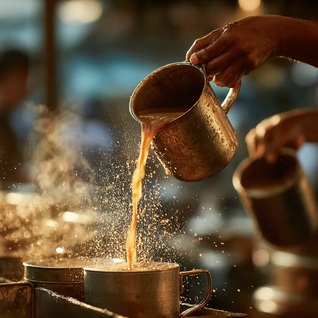 What happens when you pull tea: the physics and chemistry