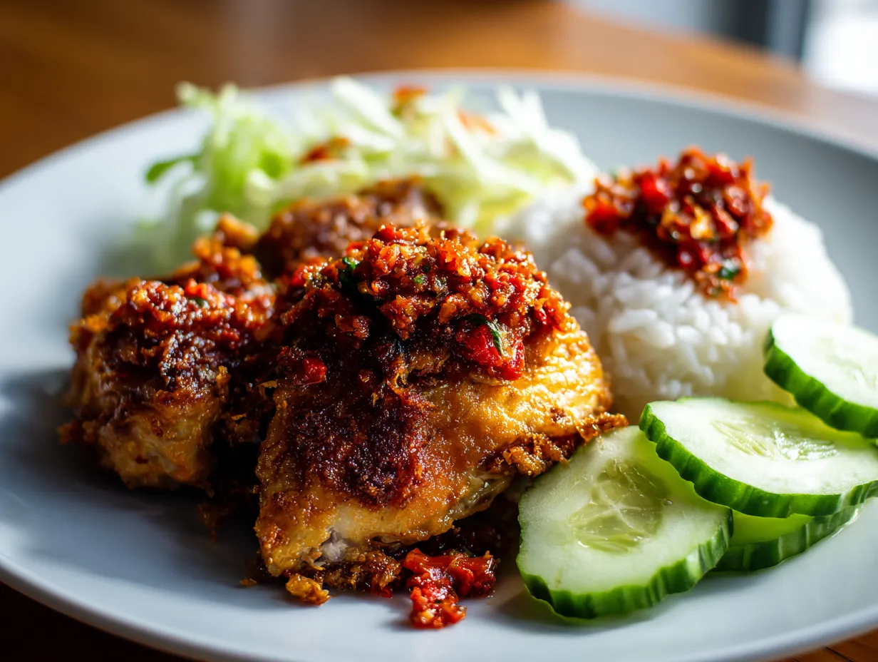Ayam Penyet with Sambal Terasi