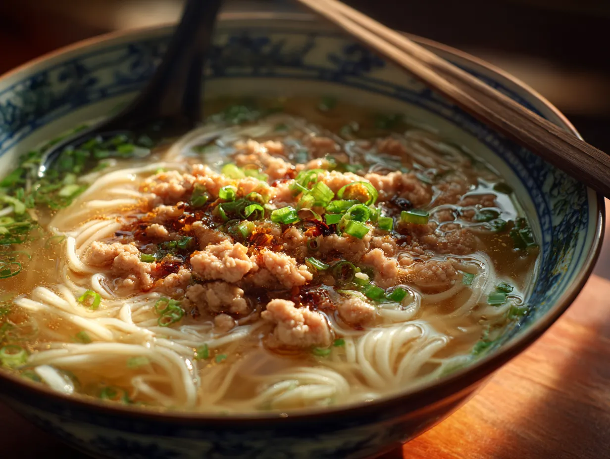 Bak Chor Mee Soup (Minced Meat Noodles)