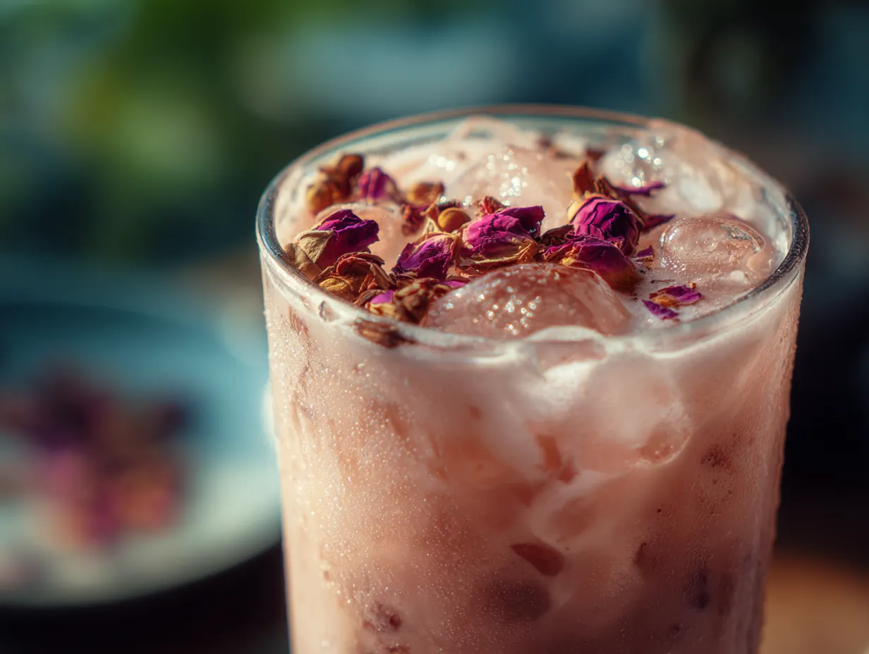 Bandung (Rose Syrup with Evaporated Milk)