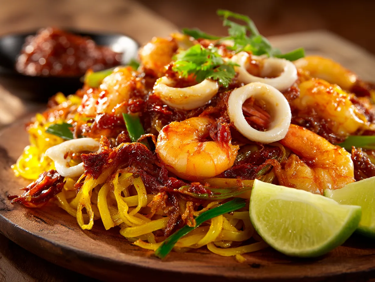 Singapore Wet Hokkien Mee (Prawn Noodles)