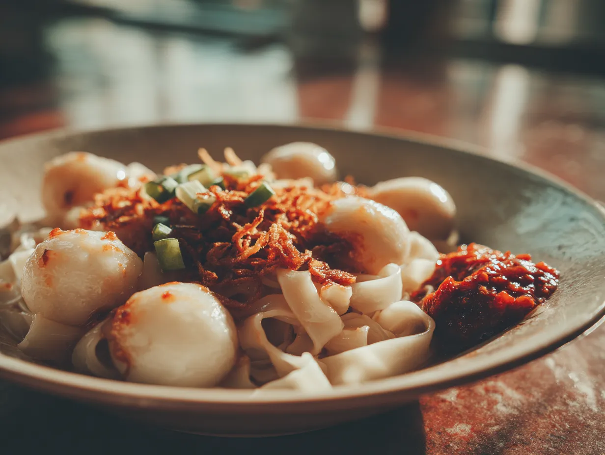 Mee Pok Tah (Fishball Noodles)