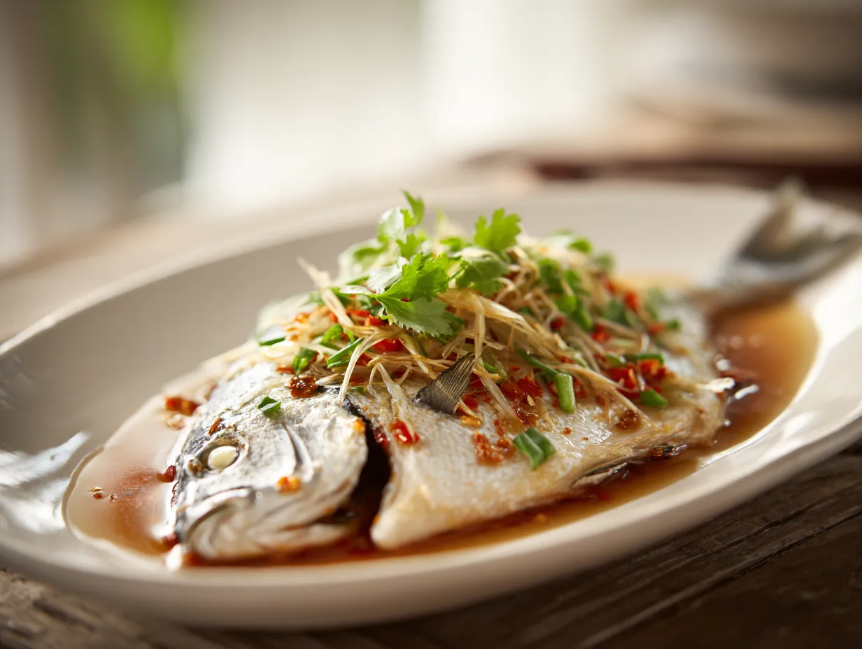 Teochew Steamed Pomfret