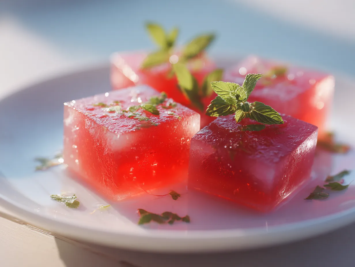 Watermelon Jelly Cubes